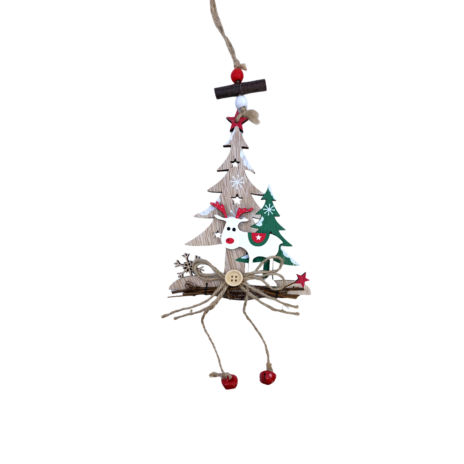 Χριστουγεννιάτικο Στολίδι Ξύλινο Δέντρου Έλατο 3 Σχέδια 15cm