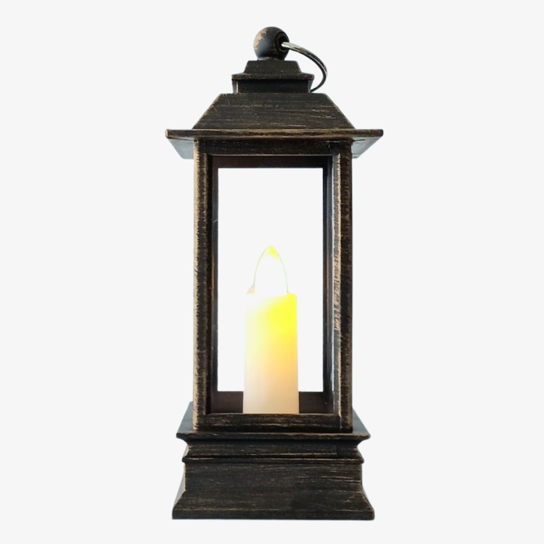 Χριστουγεννιάτικο Διακοσμητικό Φανάρι Κερί Led 4 Χρώματα 5,4x5,4x12,5cm