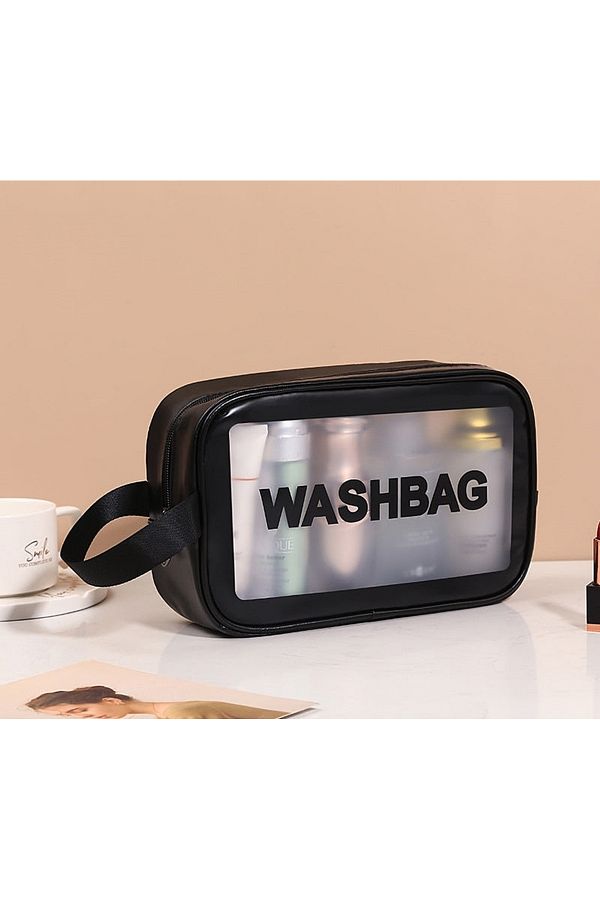 Νεσεσέρ Αδιάβροχο Μαύρο-Διάφανο Washbag 26x7x16cm