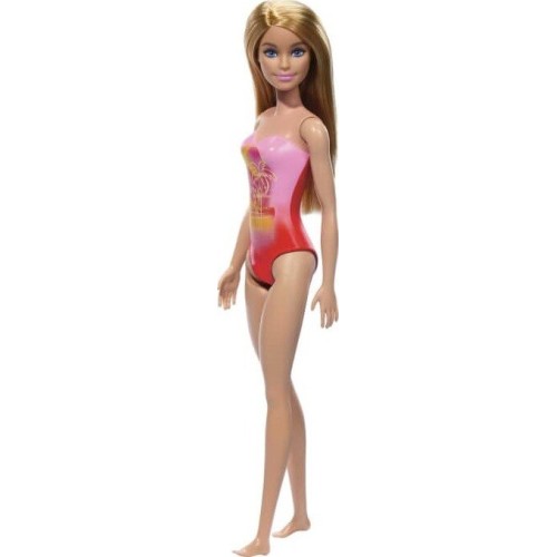 Mattel Barbie Κούκλα Beach Pink Palm Tree-Print Swimsuit (DWJ99/HXX48)