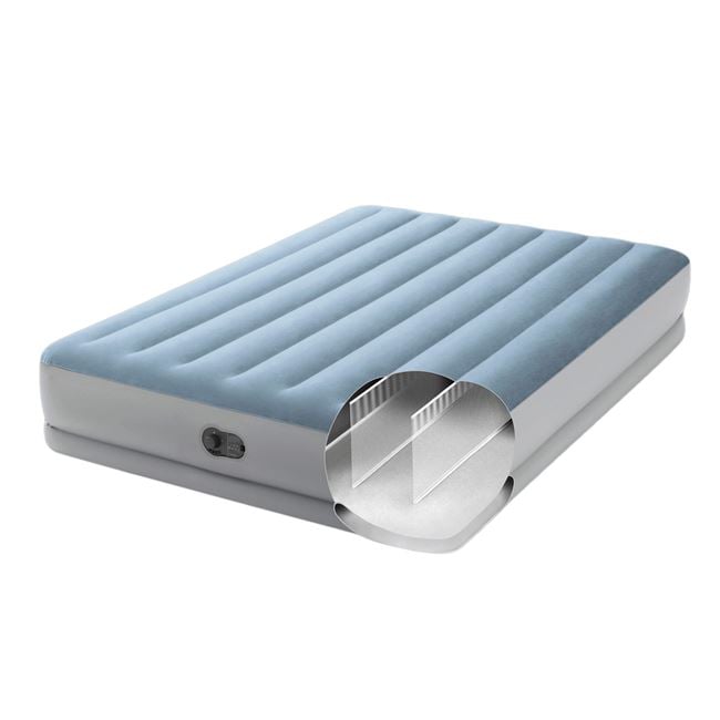 Intex Φουσκωτό Στρώμα Ύπνου Διπλό Dura-Beam Plus Με Ηλεκτρική Τρόμπα 152x203x36cm (64159)