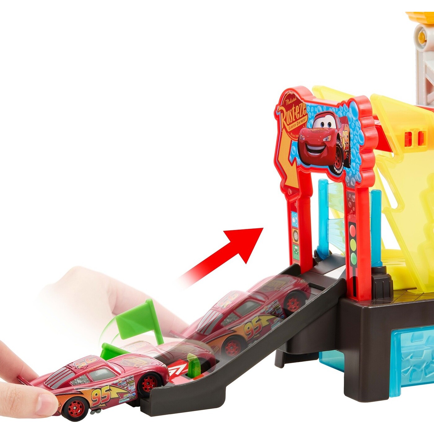 Mattel Disney Cars Cars Πλυντήριο Χρωμοκεραυνών Disney Pixar Cars Σετ Παιχνιδιών (JBM70)