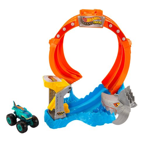Mattel Hot Wheels Monster Trucks Πίστα Λουπ Με Καρχαρία (JFR08)