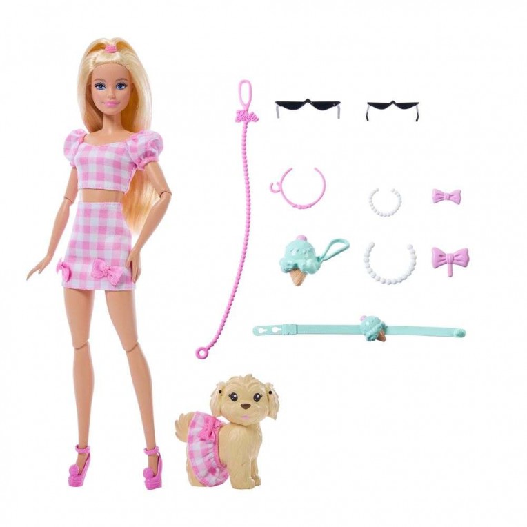 Barbie Twinning Looks Κούκλα Ασορτί Εμφάνιση με Σκυλάκι (JFP36)
