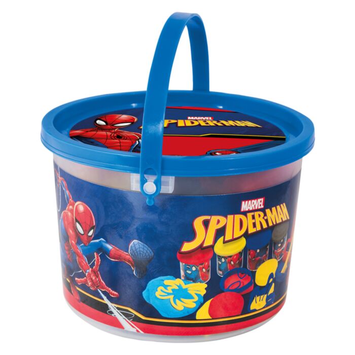 AS Πλαστελίνη Marvel Spiderman Κουβαδάκι Με 4 Βαζάκια Και 8 Εργαλεία 200g (1045-03603)