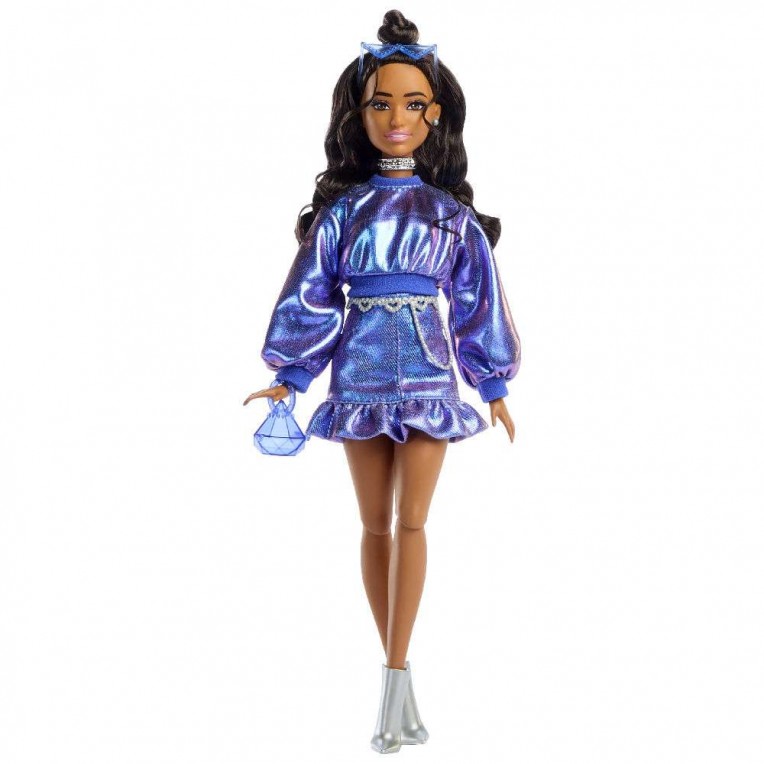 Barbie Κούκλα Deluxe Style Metallics Μπλε Φόρεμα (JFP42)