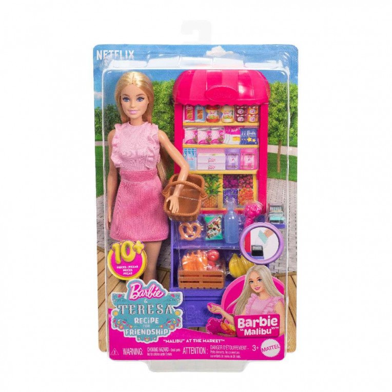 Barbie & Teresa Recipe for Friendship Κούκλα με Αξεσουάρ Malibu Βόλτα στην Αγορά (JCT05)