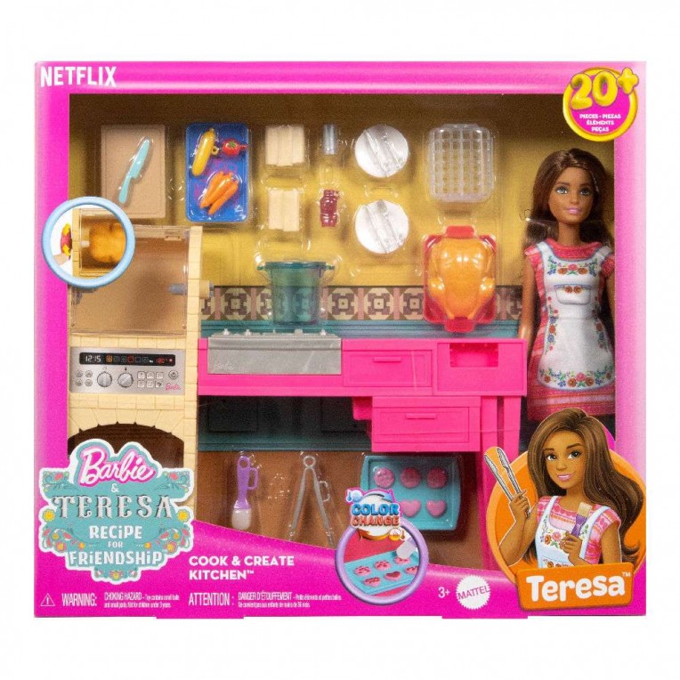 Barbie & Teresa Recipe for Friendship Σετ Κουζίνα και Κούκλα Teresa (JCT06)