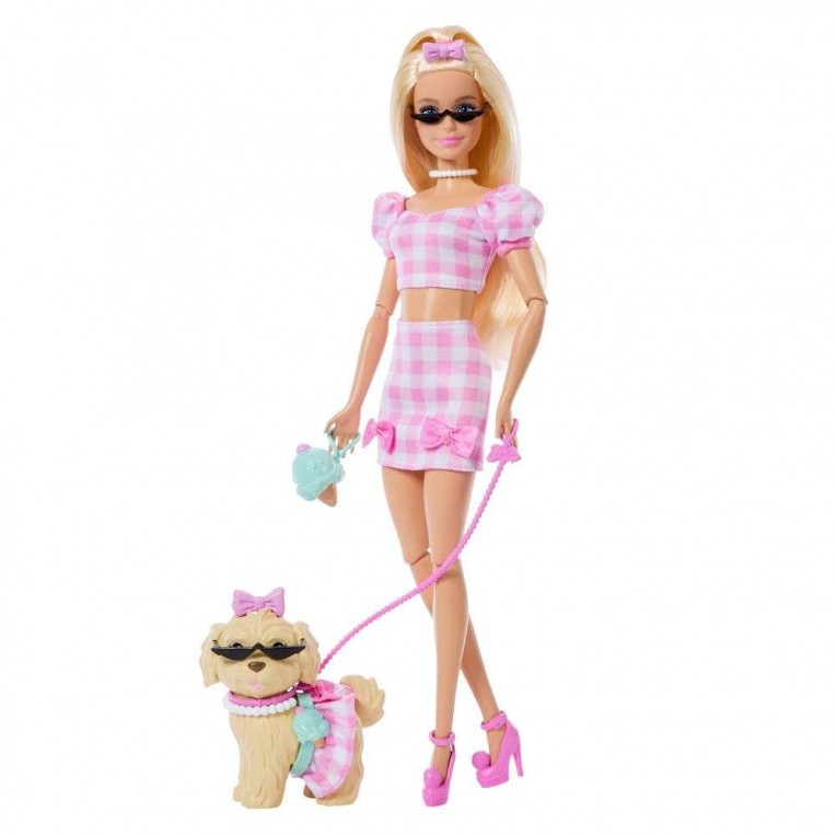 Barbie Twinning Looks Κούκλα Ασορτί Εμφάνιση με Σκυλάκι (JFP36)