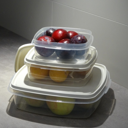 Δοχείο Αεροστεγές Τετράγωνο Xαμηλό 3,2lt Μπεζ 27x27x7,5cm.