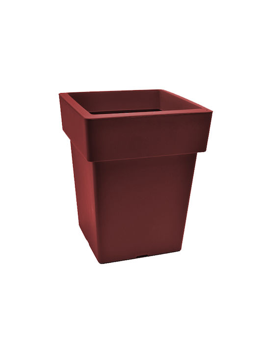 Et Plast Γλάστρα Τετράγωνη Αναΐς Μπορντώ 30lt 33x42cm (39304)