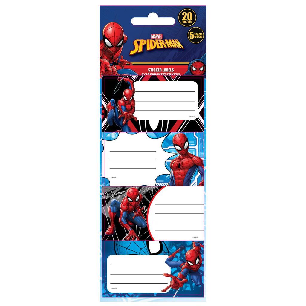 Ετικέτες Αυτοκόλλητες Spider-Man 20τεμ. 5φ. (000508439)