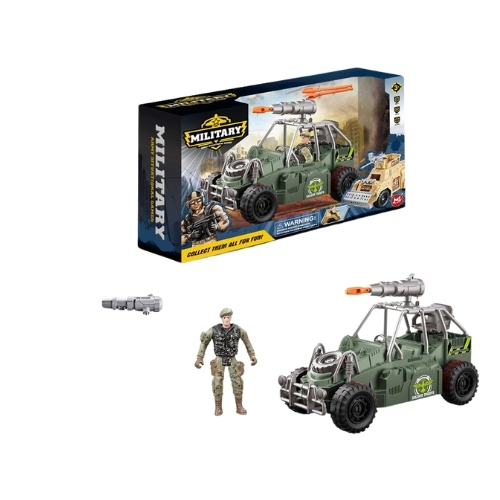 Φιγούρα Στρατιώτης Με Τζιπ Με Εκτοξευτή Και Εξοπλισμό