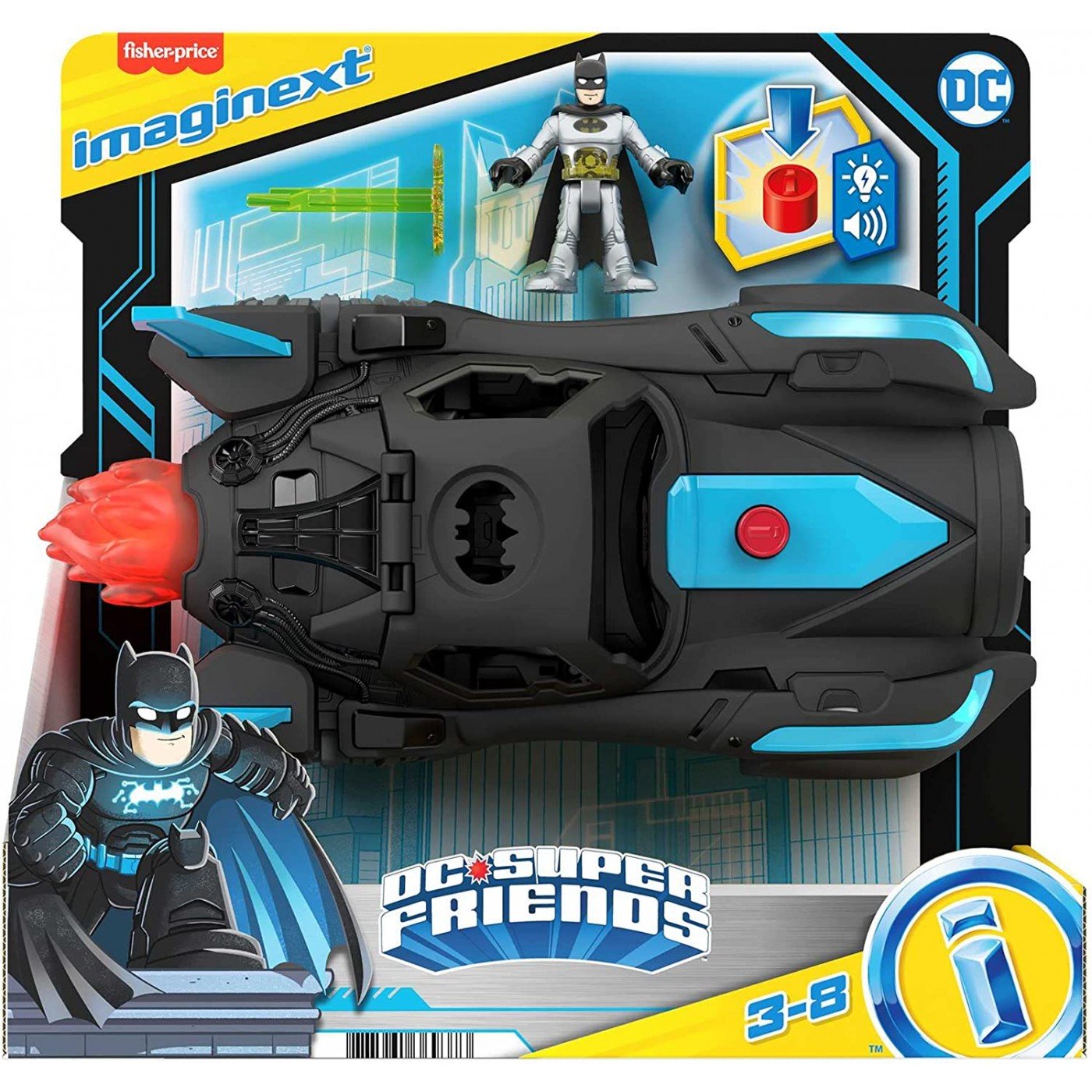 Fisher-Price Imaginext DC Super Friends Batmobile με Φώτα και Ήχους (HGX96)