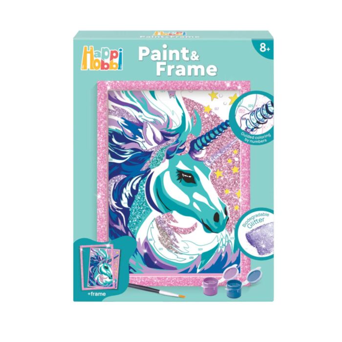 HappiHobbi Paint & Frame Paint by Numbers Fairytale Unicorn (1038-41042)