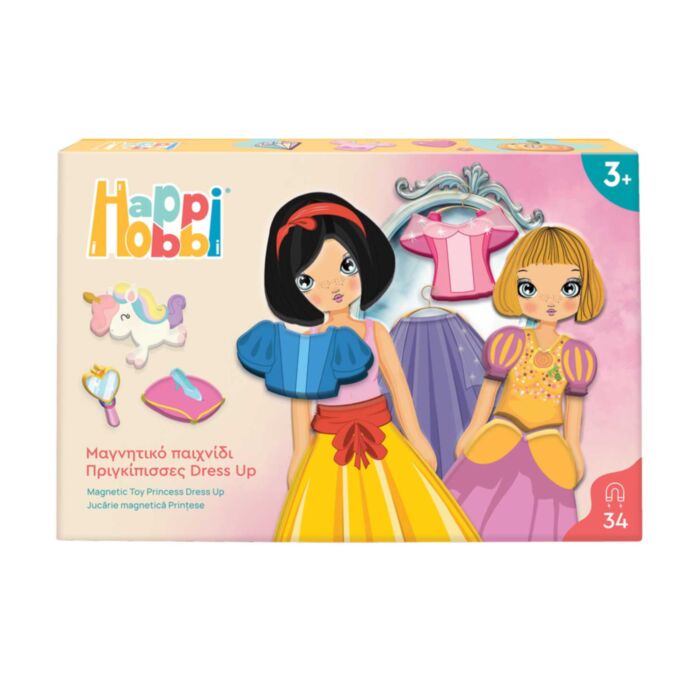 HappiHobbi Πριγκίπισσες Dress Up 34 Εκπαιδευτικοί Χάρτινοι Μαγνήτες (1029-64081)