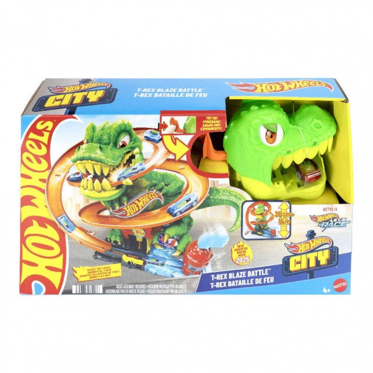 Hot Wheels City Πίστα T-Rex Πυροσβετικός Σταθμός (JBM73)