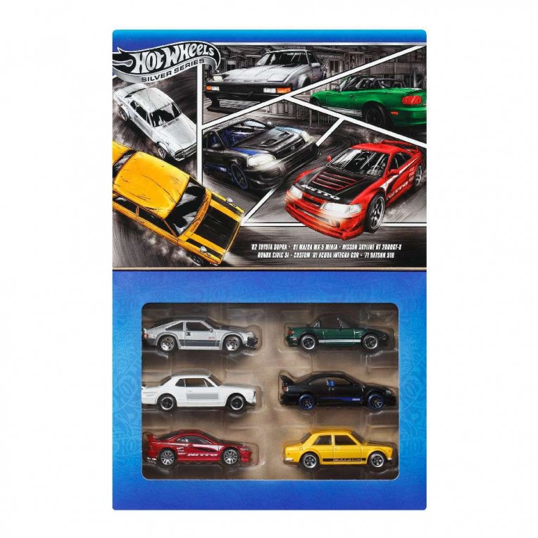 Hot Wheels Silver Series Σετ με 6 Αυτοκινητάκια Die-Cast Streets of Japan (JBY77)