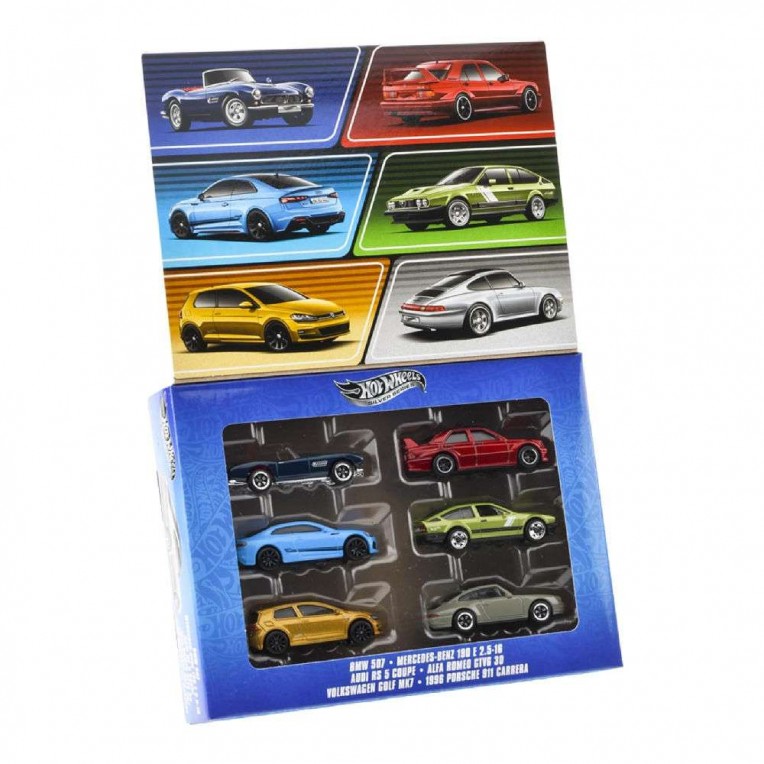 Hot Wheels Silver Series Σετ με 6 Αυτοκινητάκια Die-Cast Euro Style (JBY79)