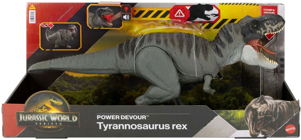 Jurassic World Rebirth Power Devour Τυρανόσαυρος Ρεξ Φιγούρα Δεινοσαύρου με Δάγκωμα και Ήχους (JCH02)
