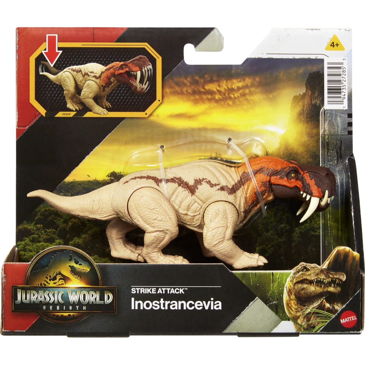 Jurassic World Rebirth Strike Attack Φιγούρα Δεινόσαυρος με Σπαστά Μέλη Inostrancevia (JGB77/JCL58)