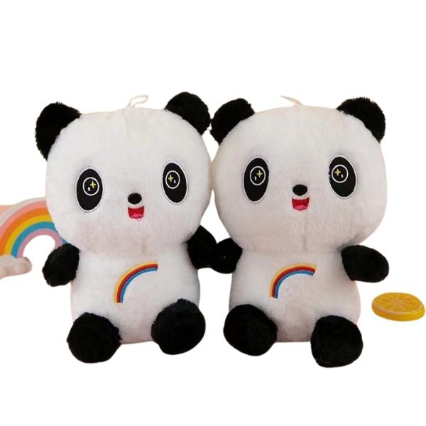 Λούτρινο Πάντα Με Ουράνιο Τόξο 23cm