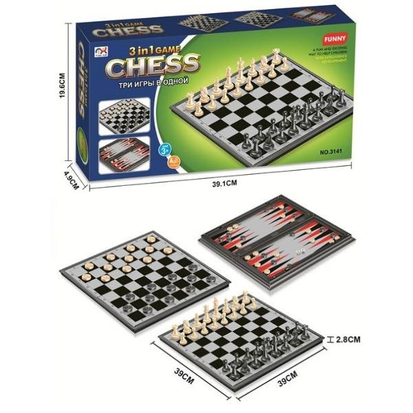 Μαγνητικό Σκάκι - Τάβλι -Ντάμα 3 Σε 1 39x20x5cm