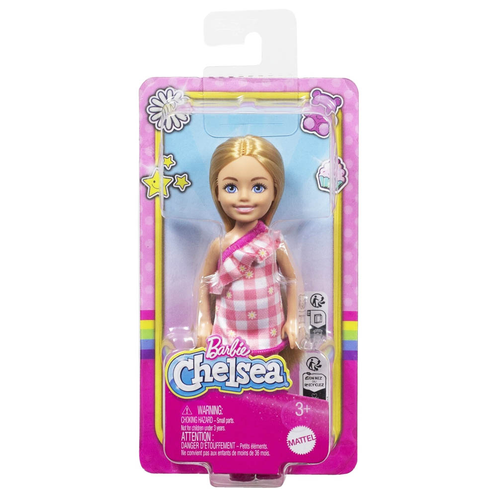 Mattel Barbie Chelsea & Φίλες – Κούκλα Καρώ Ροζ Φόρεμα (DWJ33/HXM95)