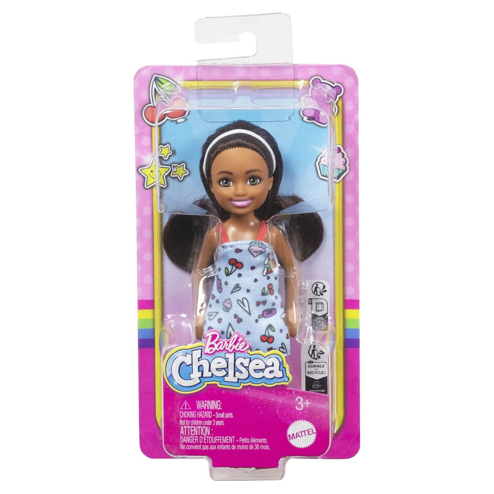 Mattel Barbie Chelsea & Φίλες – Κούκλα Καστανά Μαλλιά Γαλάζιο Φόρεμα (DWJ33 / HXM97)