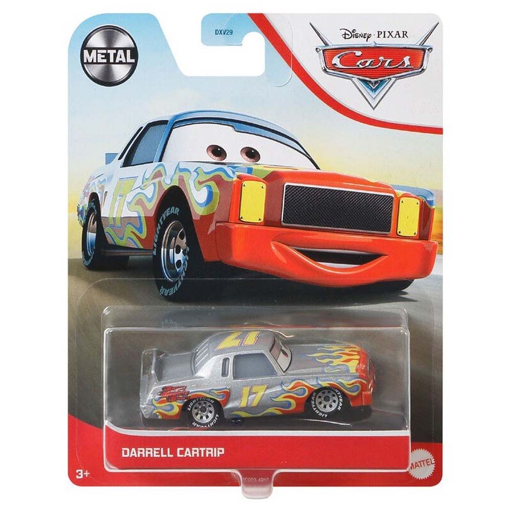 Mattel Cars Αυτοκινητάκι Die-Cast – Darrell Cartrip Silver Body With Red Flames (DXV29 / GCC02)