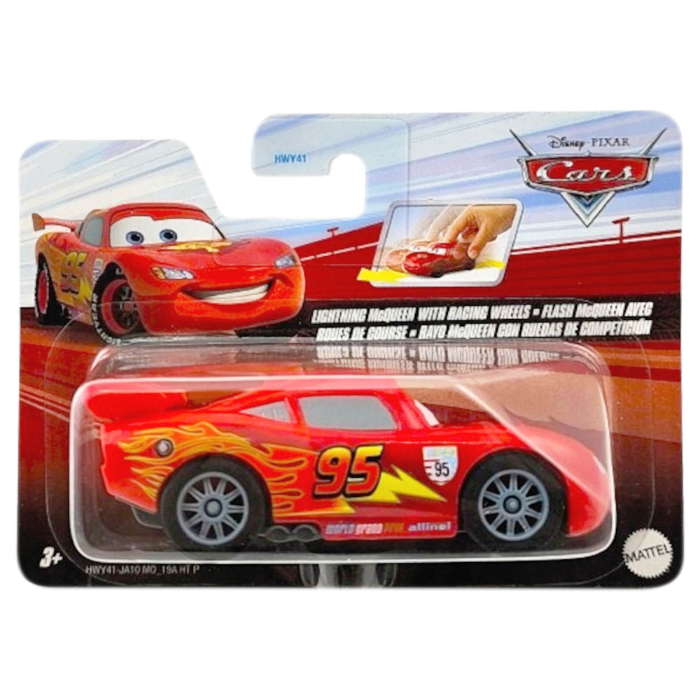 Mattel Cars Αυτοκινητάκι Pullback 1:43 – Lightning McQueen With Racing Wheels (HGL51/HWY41)