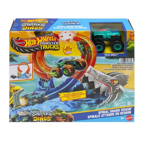 Mattel Hot Wheels Monster Trucks Πίστα Λουπ Με Καρχαρία (JFR08)