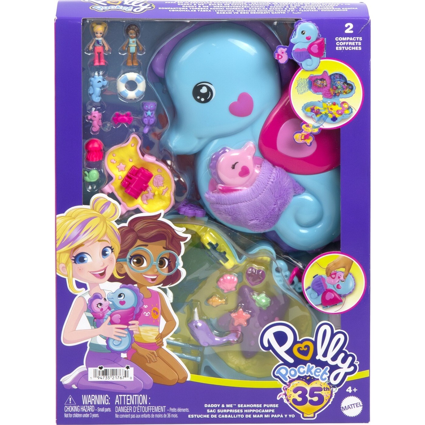 Mattel Polly Pocket Θήκη - Τσαντάκι Seahorse Daddy & Me (GKJ63/HWP03)