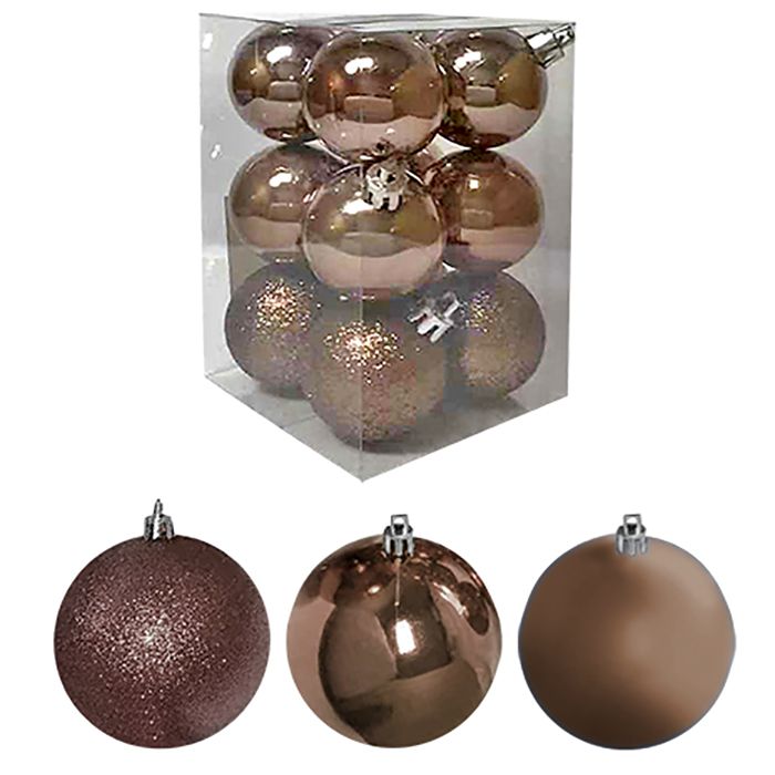 Μπάλες Καφέ Μιξ Πακέτο=6τεμ 8cm