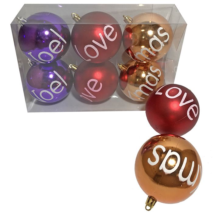Μπάλες Με Ευχές Πακέτο 6τεμ 8cm