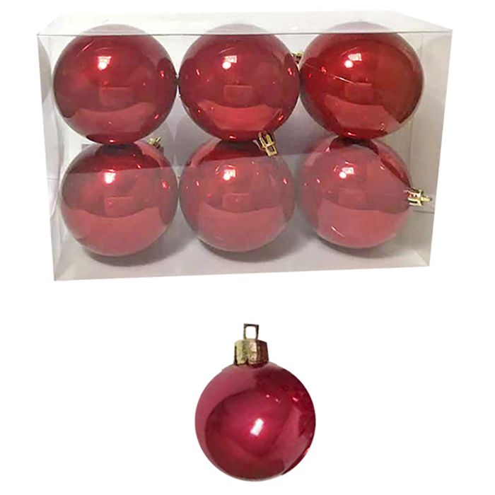 Μπάλες Περλέ Κόκκινες Πακέτο=6τεμ 6cm
