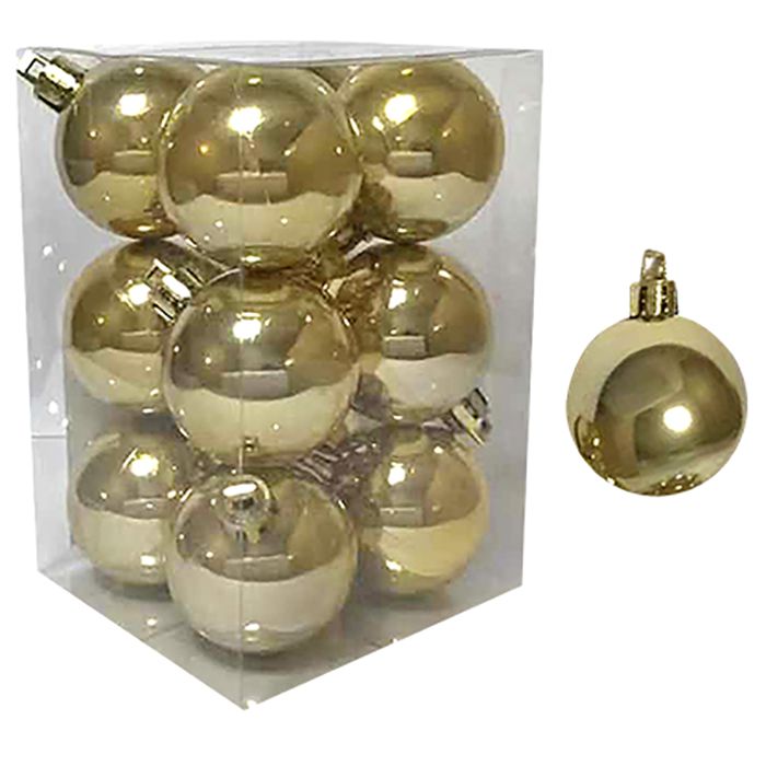 Μπάλες Περλέ Χρυσές Πακέτο 12 Τεμαχίων