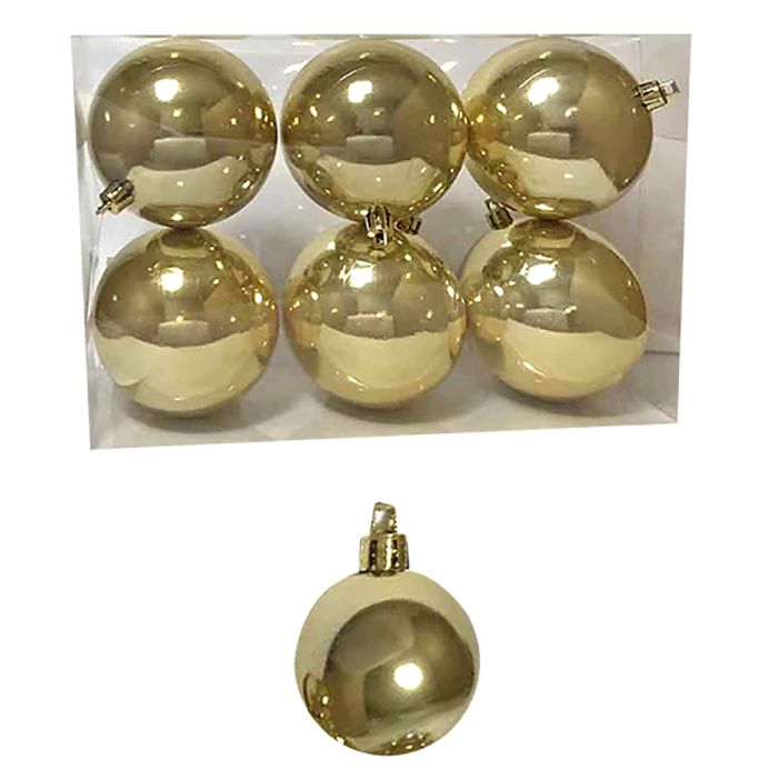 Μπάλες Περλέ Χρυσές Πακέτο=6τεμ 8cm