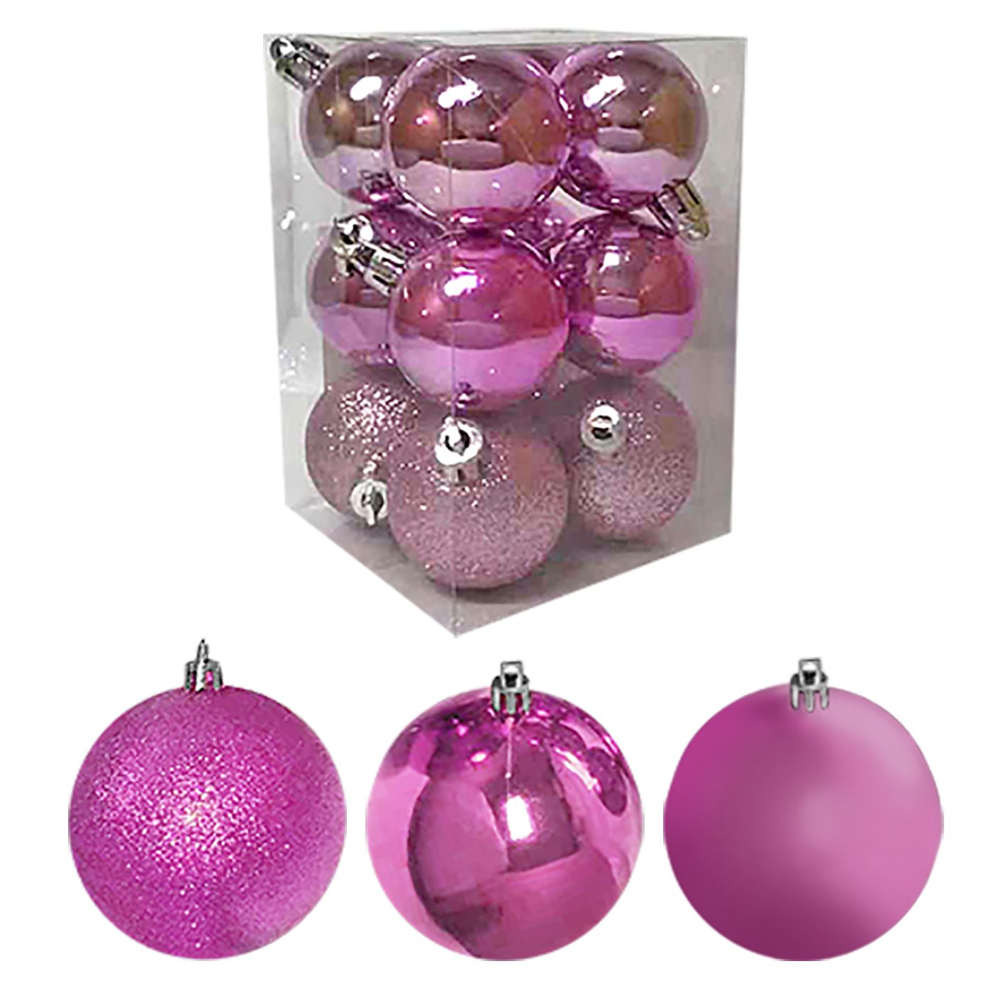 Μπάλες Ροζ Μιξ 6τμχ Φ8