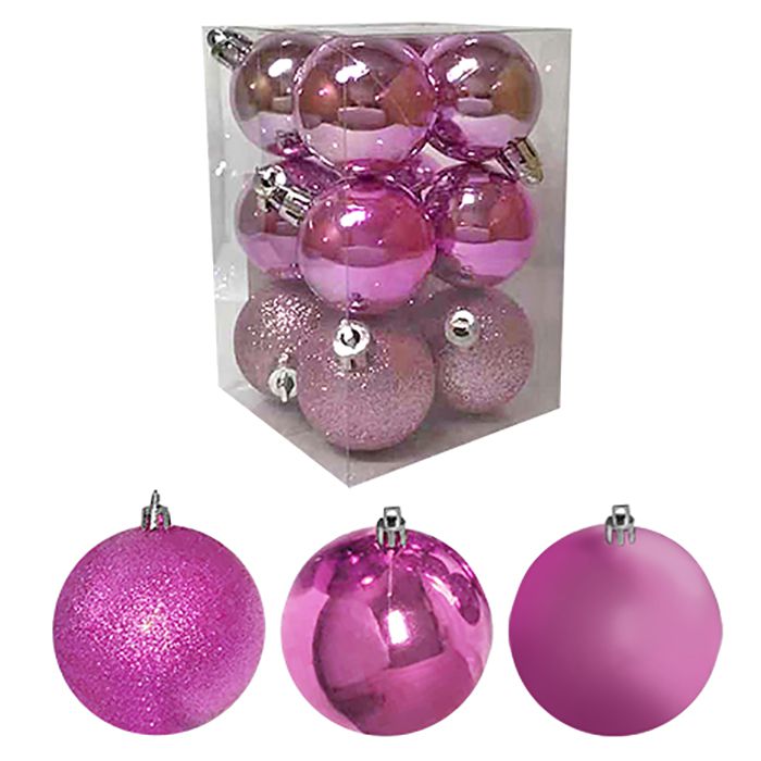 Μπάλες Ροζ Μιξ Πακέτο=12τεμ 4cm