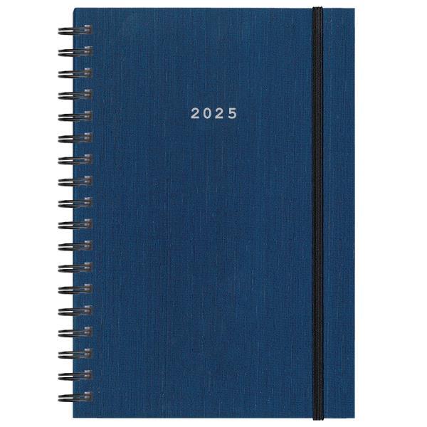 Next Ημερολόγιο 2025 Fabric Plus Ημερήσιο Σπιράλ Μπλε 12x17cm