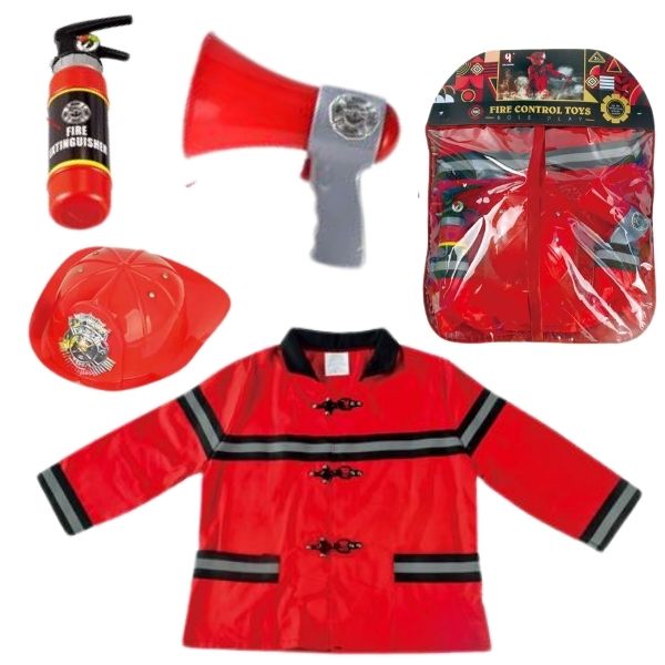Παιδικό Σετ Πυροσβέστη Με Κράνος Και Αξεσουάρ 4τμχ