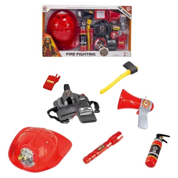 Παιδικό Σετ Πυροσβέστη Με Κράνος Και Αξεσουάρ 7τμχ