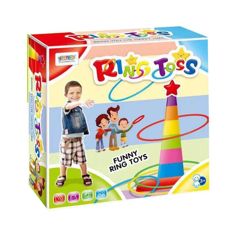 Παιχνίδι Δεξιοτήτων Ring Toss Πολύχρωμος Πύργος Με Αστέρι & Κρίκους