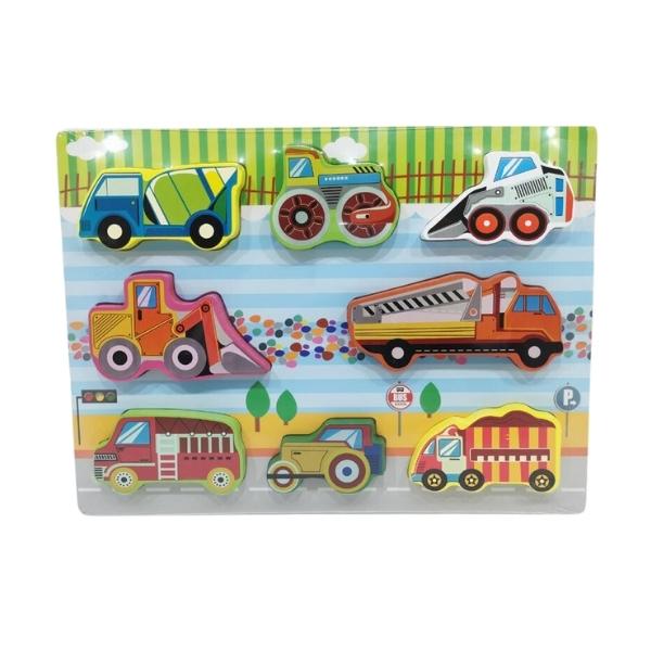 Παζλ Ξύλινη Καρτέλα Με Οχήματα 8τμχ 30x22cm