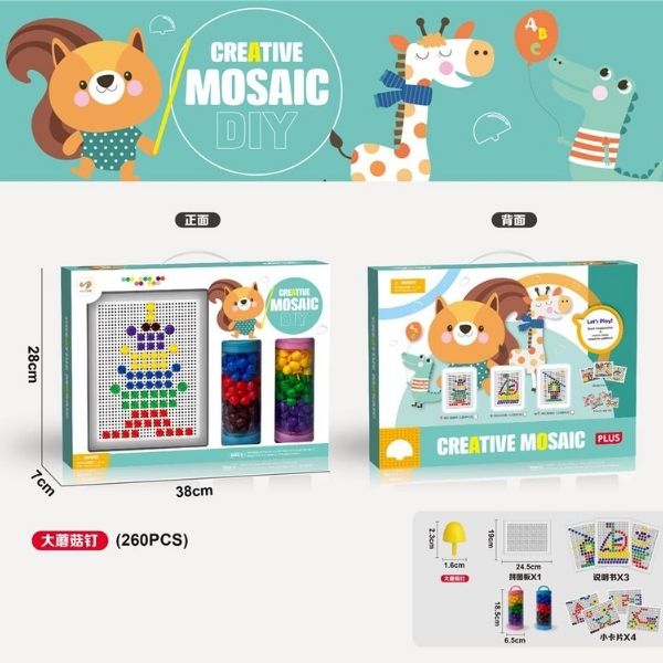 Παζλ Μωσαϊκό Με Πίνακα & Καρφίτσες 260τμχ