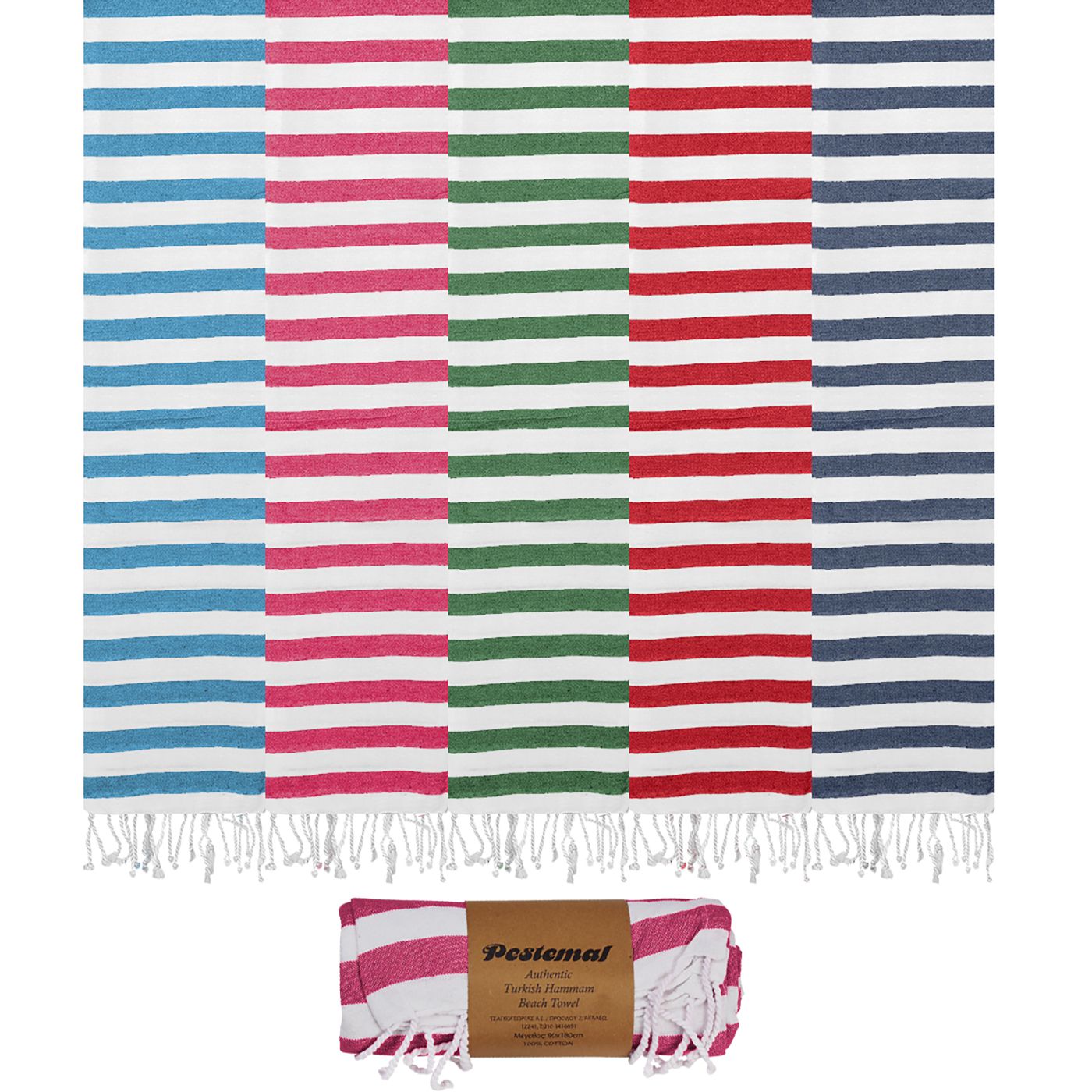 Πετσέτα Θαλάσσης Pestemal Ριγέ ~280g 90x180cm