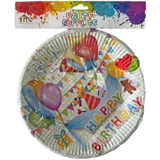 Πιάτο Χάρτινο Πάρτυ Πολύχρωμο 23cm Σετ 10τμχ 4 Σχέδια (TnS 07-950-0121)