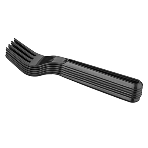 Πηρούνια Πλαστικά Επαναχρησιμοποιούμενα Μαύρα Σετ 8τμχ (TnS 07-600-0209)