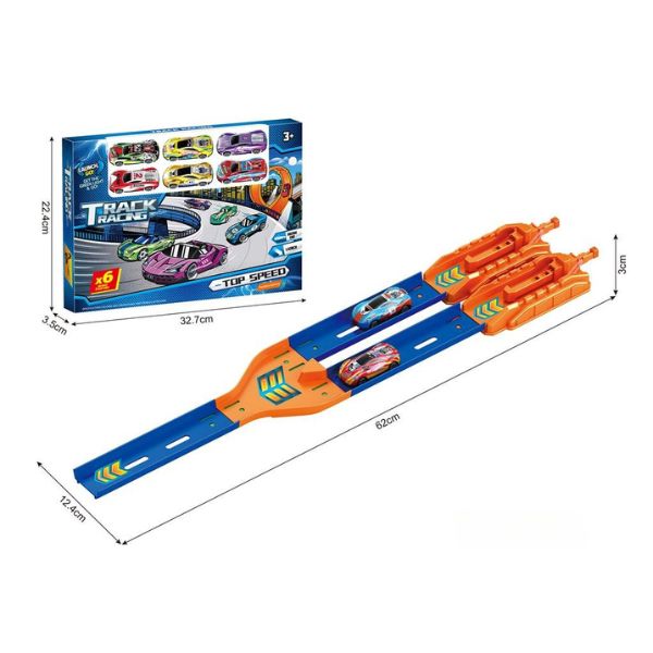 Πίστα Αυτοκινήτων Αγωνιστική Διπλή Με 6 Οχήματα